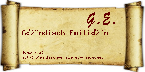 Gündisch Emilián névjegykártya